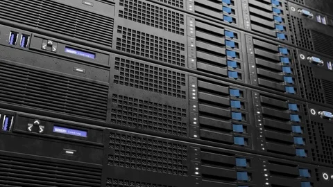 Data servers closeup seamless loop 4K Stock Footage 79514030