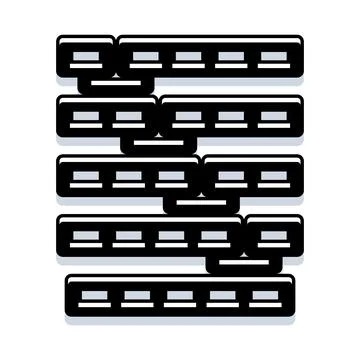 Data servers forming a network connection infrastructure Illustrazione stock