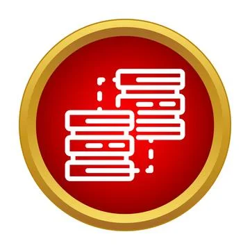 Data servers processing information in a network icon Stock Illustration
