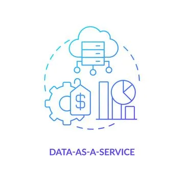 Data as service blue gradient concept icon Stock Illustration