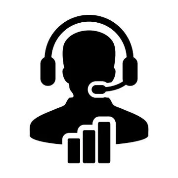 Data service icon vector male customer data support person profile avatar wit Stock Illustration