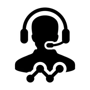 Data service icon vector male customer data support person profile avatar Stock Illustration