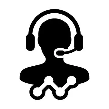 Data service icon vector male customer data support person profile avatar Stock Illustration