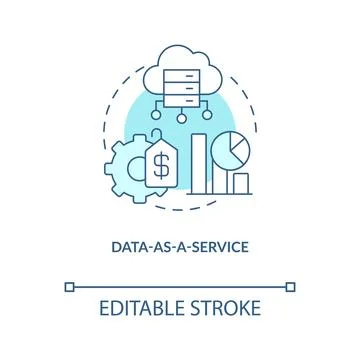 Data as service turquoise concept icon Stockillustratie