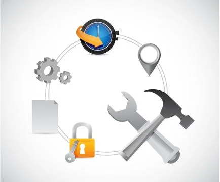 Data services tools illustration design Stock Illustration