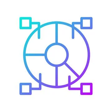 Data set analytics gradient linear vector icon Stock Illustration