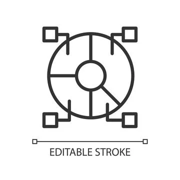 Data set analytics linear pixel perfect icon Stock Illustration
