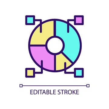 Data set analytics RGB color pixel perfect icon Stock Illustration