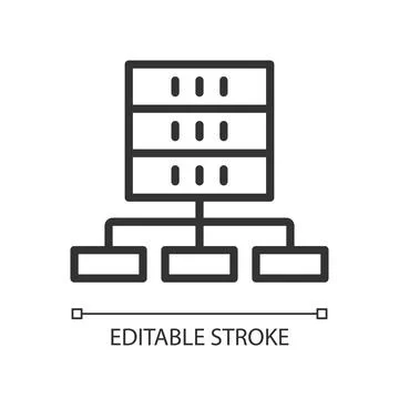 Data set technology linear pixel perfect icon Illustrazione stock