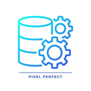 Data settings pixel perfect gradient linear vector icon 스톡 일러스트