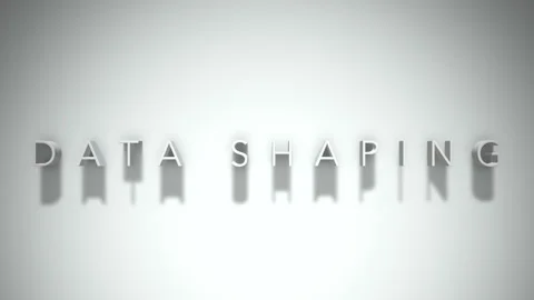 Data shaping 3D title animation white text on a white background 스톡 동영상 299429561