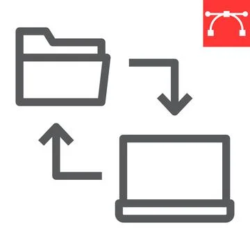Data share line icon Stock Illustration