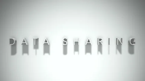 Data sharing 3D title animation with shadows on a white background Stock Footage 297818689