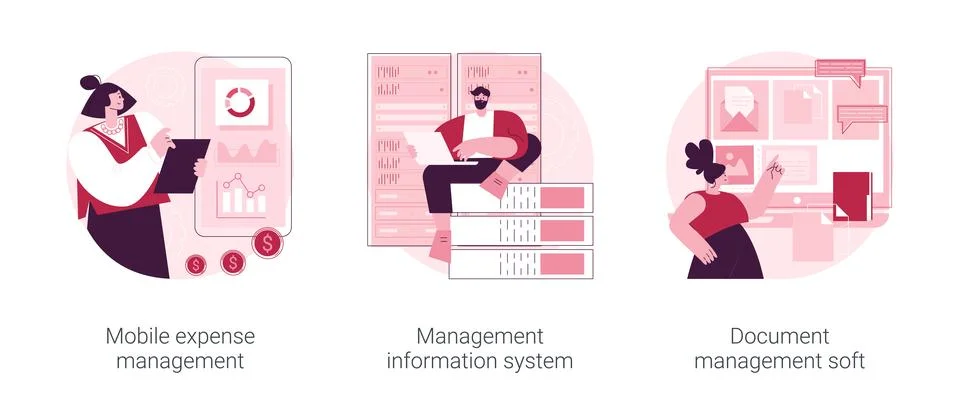 Data sharing and analysis abstract concept vector illustrations. Stock Illustration