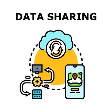 Data sharing and cloud computing concept illustration イラスト素材