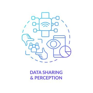 Data sharing and perception blue gradient concept icon Stock Illustration