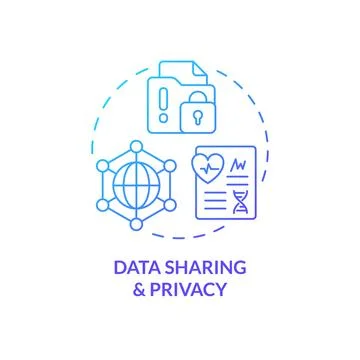 Data sharing and privacy blue gradient concept icon Stock Illustration