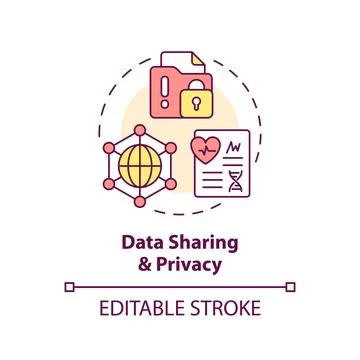 Data sharing and privacy concept icon 库存插图