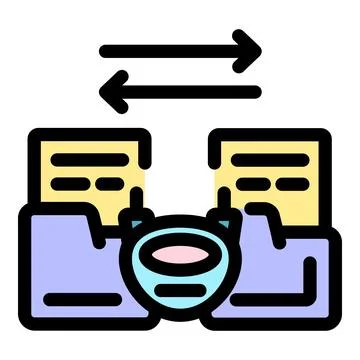 Data sharing between folders using futuristic robot technology 스톡 일러스트