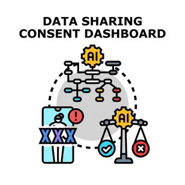 Data sharing consent dashboard with ai control イラスト素材