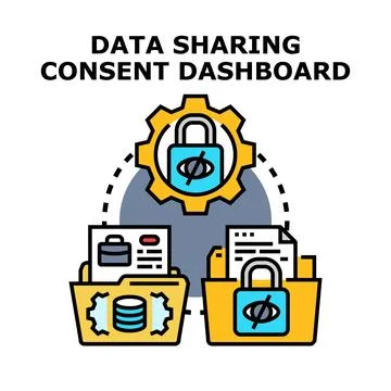 Data sharing consent dashboard managing digital information privacy イラスト素材