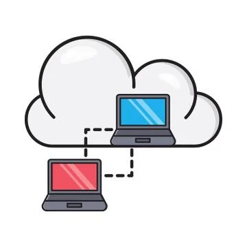 Data sharing flat color icon Stock Illustration