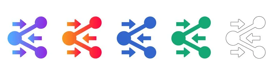 Data Sharing Network Node Icons Illustrazione stock