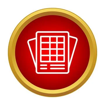 Data sheet documents icon inside red circle Stock Illustration