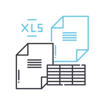 Data sheet line icon, outline symbol, vector illustration, concept sign Stock Illustration