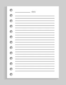 Data Sheet of Paper from Diary Vector Illustration Ilustración de archivo