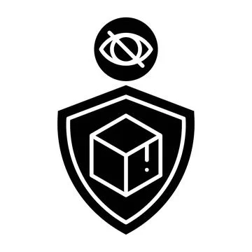 Data Shield Glyph Icon Stock Illustration