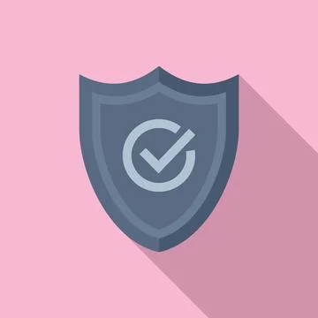 Data shield icon flat . Cyber protect Stock Illustration