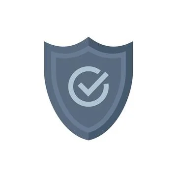 Data shield icon flat vector. Cyber protect Stock Illustration