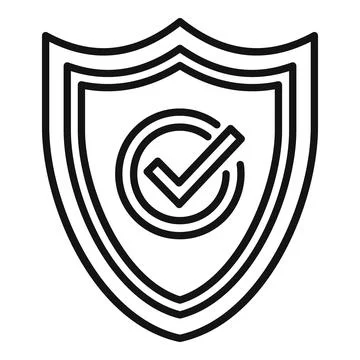 Data shield icon outline vector. Cyber protect イラスト素材