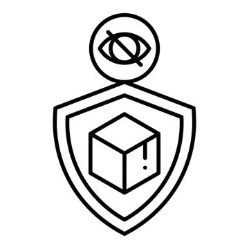 Data Shield Line Icon Stock Illustration