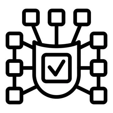 Data shield network icon outline vector. Threat virus Stock Illustration