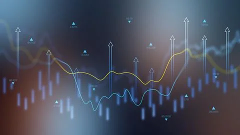Data showing dollar currency fluctuations in financial market analysis Stock-Illustration