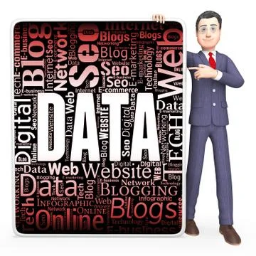  Data Sign Representing High Tec And Files Stock-Illustration