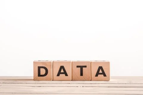 Data sign on a white background Stock Photos