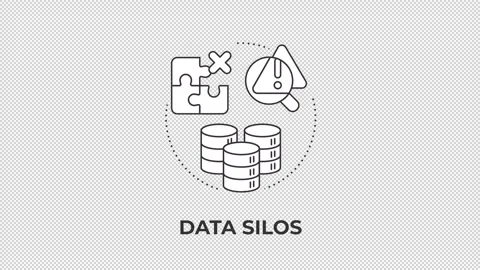 Data silos animated line concept icon Stock Footage 346720036
