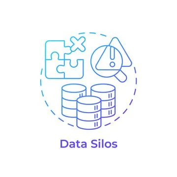 Data silos blue gradient concept icon イラスト素材