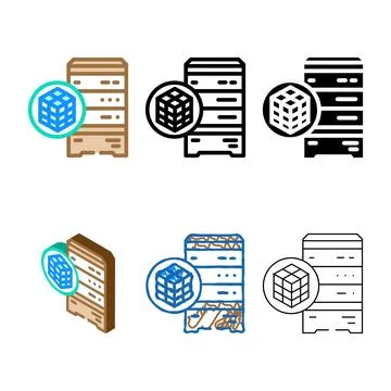 Data simplified clustering database color icon vector Stockillustratie