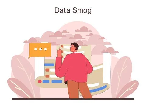 Data Smog concept. Flat vector illustration Stock Illustration