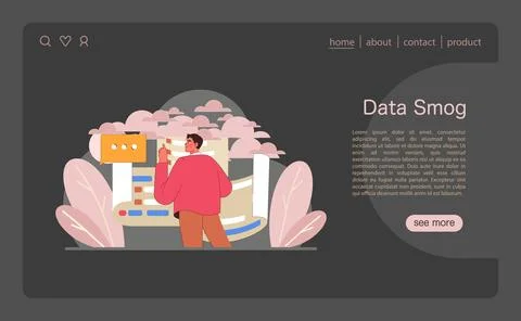 Data Smog concept. Flat vector illustration Illustrazione stock