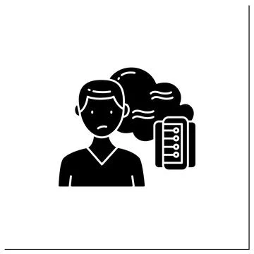 Data smog glyph icon Stock Illustration