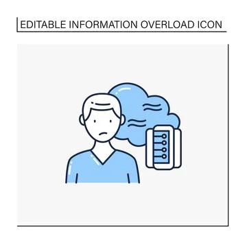 Data smog line icon Stock Illustration