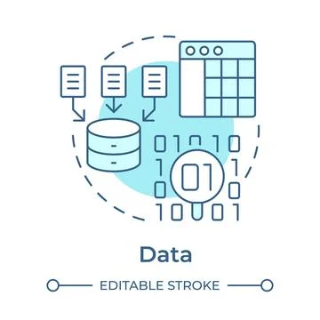 Data soft blue concept icon Stock Illustration