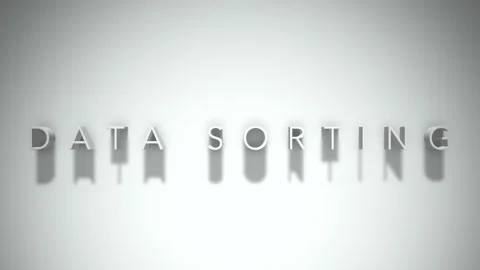 Data sorting 3D title animation white text on a white background Stock Footage 299429438