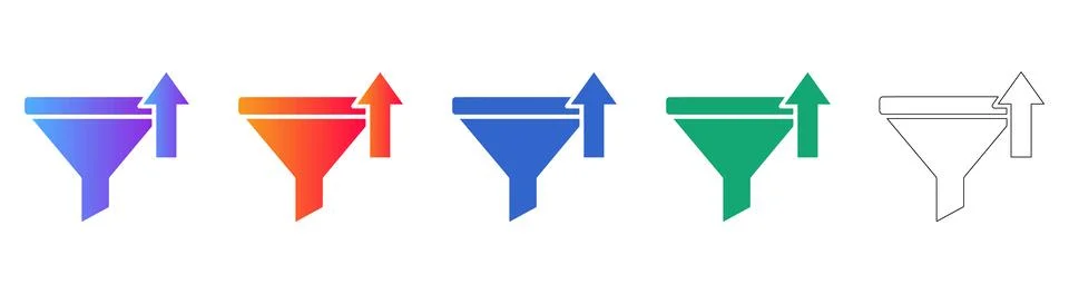 Data Sorting And Filtering Icons 库存插图