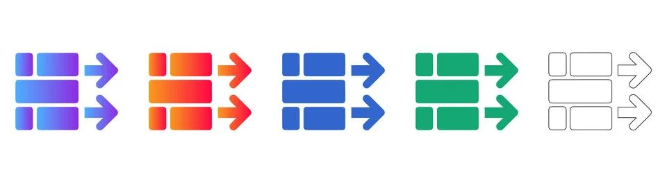 Data Sorting and Organization Icons イラスト素材